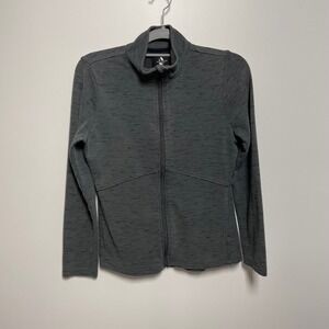 Skechers Womens Gray Heathered Full Zip Mock Neck Jacket Size S